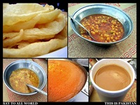 Pakistani desi halwa poori